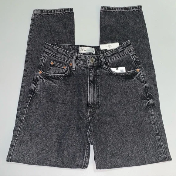 NWT Zara 90's Mom Fit Jeans - Size 36 (4)- Beginnings Black - Picture 3 of 5